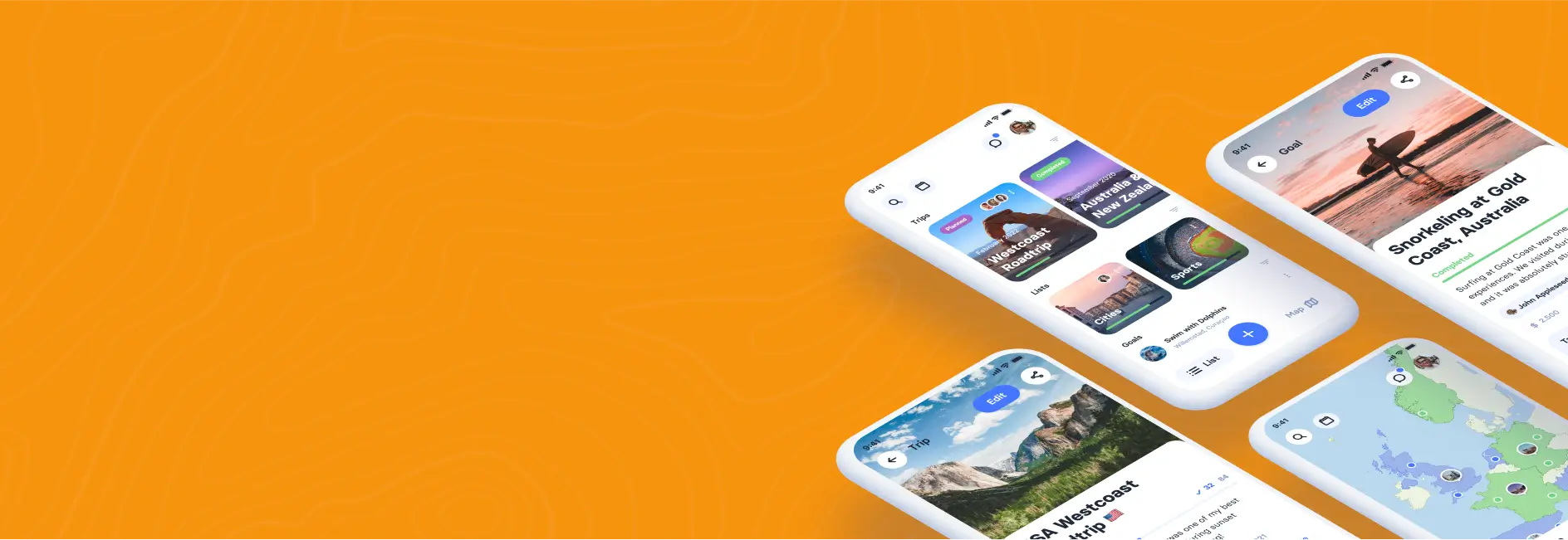 phones on an orange background